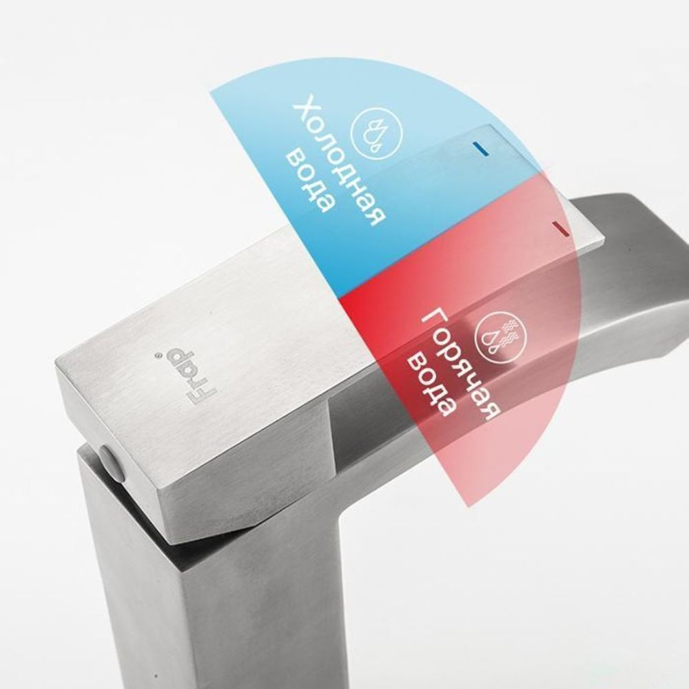 Смеситель для раковины, Frap, корот изл, с картриджем, нерж, F10803-2