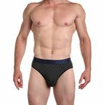 Мужские трусы брифы черные с узором Sergio Dallini SG2933-1