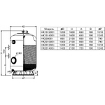 Фильтр HK151200т, шпул. навивки, d.1.2м, 55м³/ч, выс. 1м, фланец 3", трубч., без обвязки