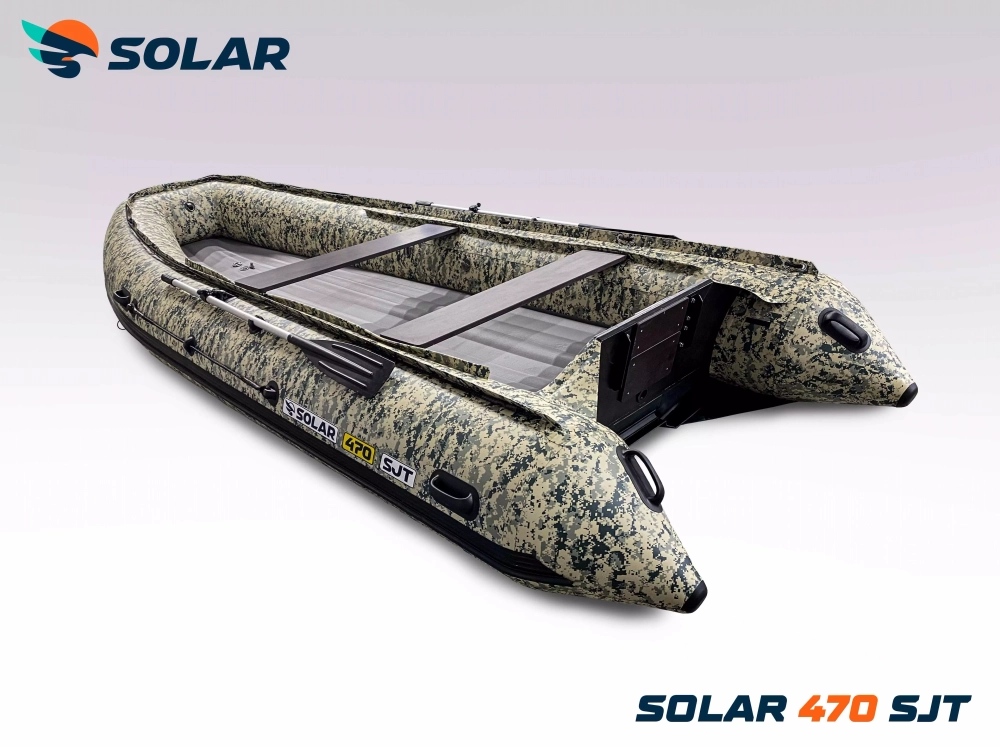 Лодка надувная моторная solar-470 super jet tunnel