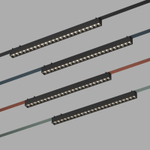 DK5573-BK Cветильник для трека-ремня Belty, серия Grill, со светодиодом, L642*W40*H45мм, 48V DC, 24W, RA90, 24°, 3000K, IP20, черный, алюминий