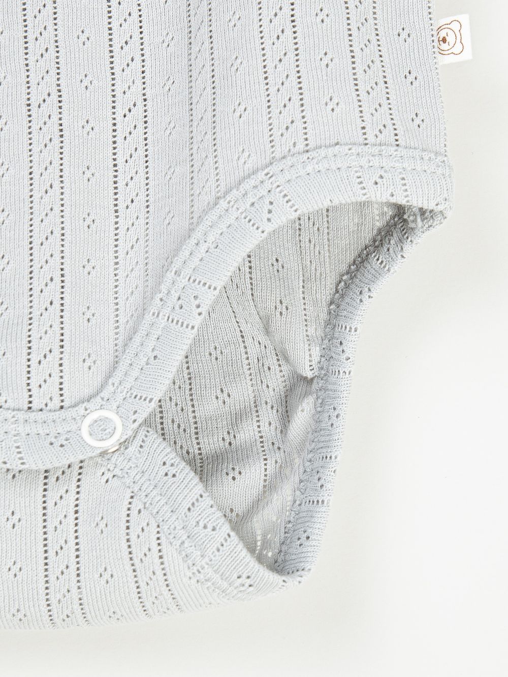 Боди с длинным рукавом "Жемчуг" из ажурного хлопка 0+