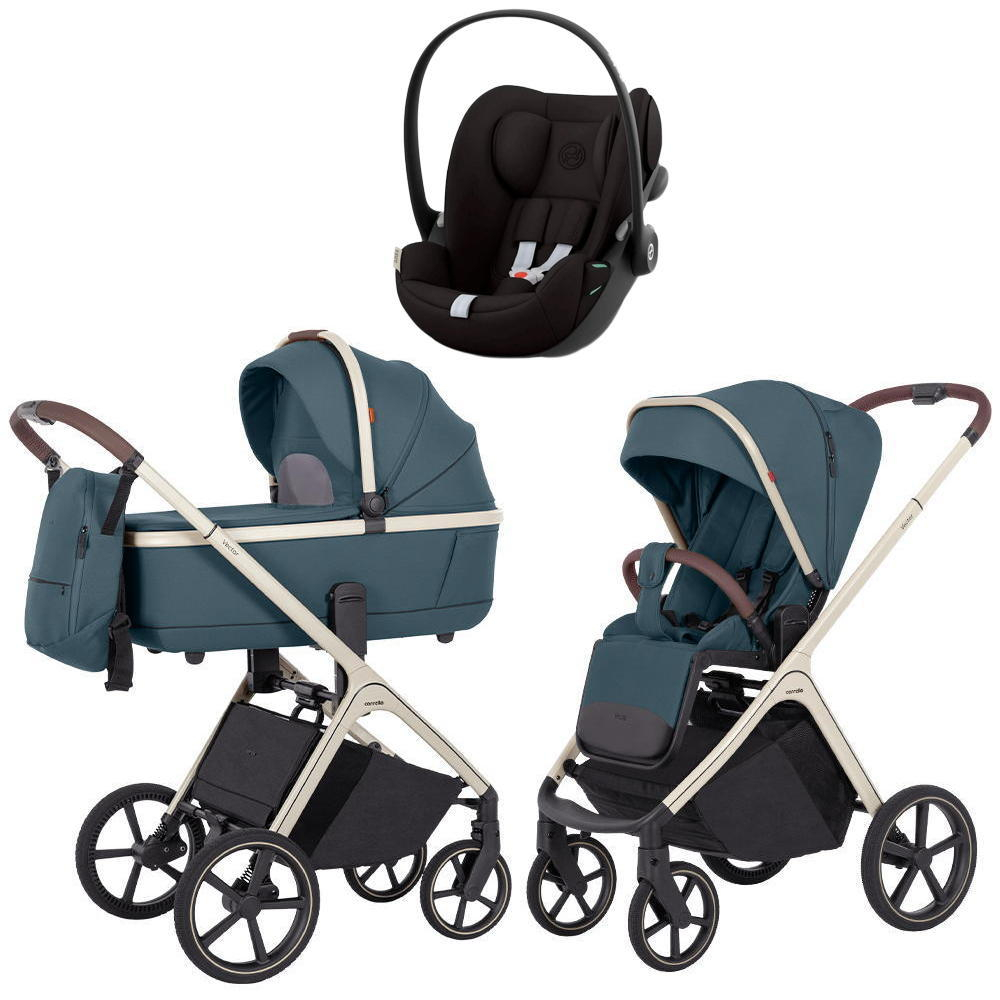 Коляска Carrello Vector CRL-6550 и автокресло Cybex Cloud G i-Size Magic Black 3 в 1 Prime Blue