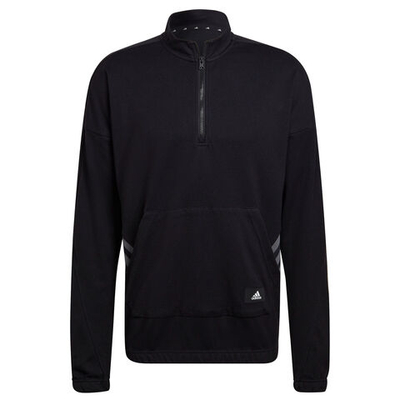 Мужское теннисное поло adidas Travel 1/4 Zip Long Sleeve Men - Black