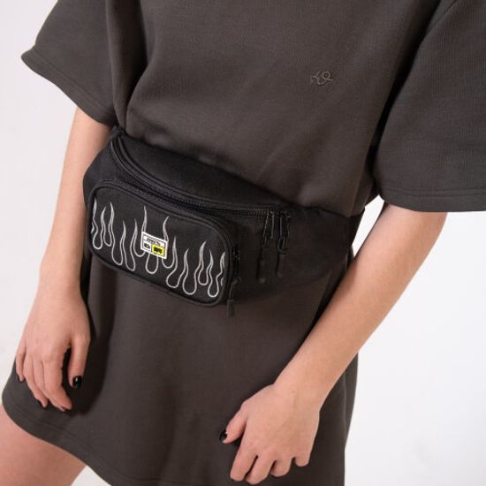 Поясная Сумка ЮНОСТЬ Cyber Flame рефлектив Черный