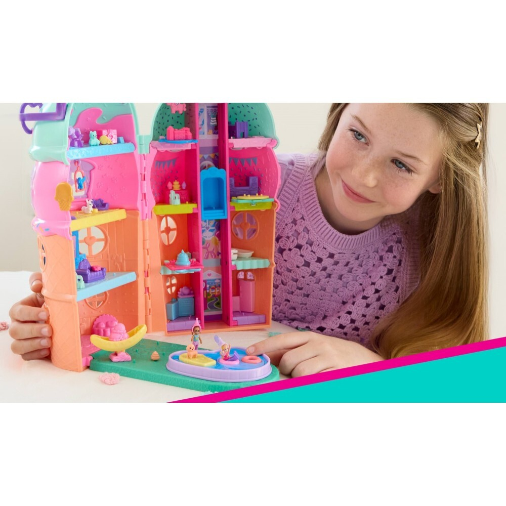 Polly Pocket - Игровой домик "Десерт мороженого" + 2 куклы + 25 аксессуаров JFT91