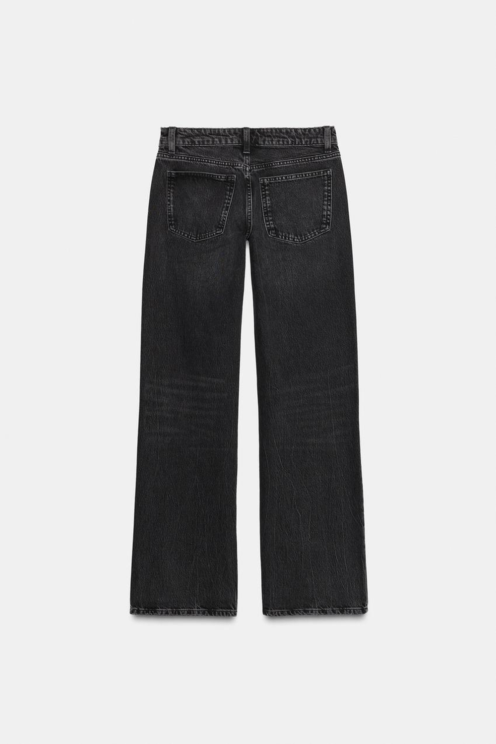 ZARA ДЖИНСЫ TRF WIDE-LEG С НИЗКОЙ ПОСАДКОЙ, ЧЕРНЫЙ