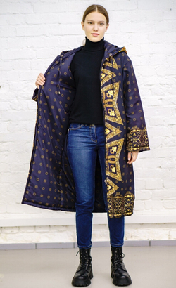 Двустороннее пальто-парка "Византия", по мотивам русского золотного шитья в церковных одеяниях