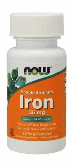 Витамины NOW Iron 36 мг 90 капсул