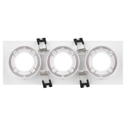 Светильник встраиваемый декоративный ЭРА KL90-3 WH под лампу MR16 GU5.3 белый пластиковый | Декоративные встраиваемые светильники