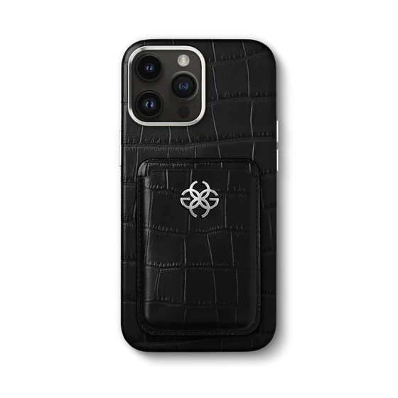 Чехол для iPhone 14 / Натуральная кожа с кошельком