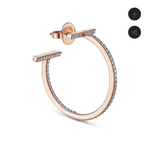 Серьги из жёлтого золота 18k с бриллиантами, Tiffany 💠T Hoop. Единственные в наличии