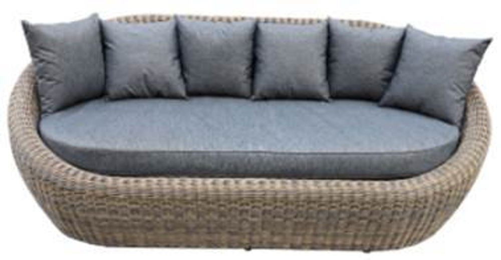 "Барселона" диван из искусственного ротанга трехместный, цвет коричневый