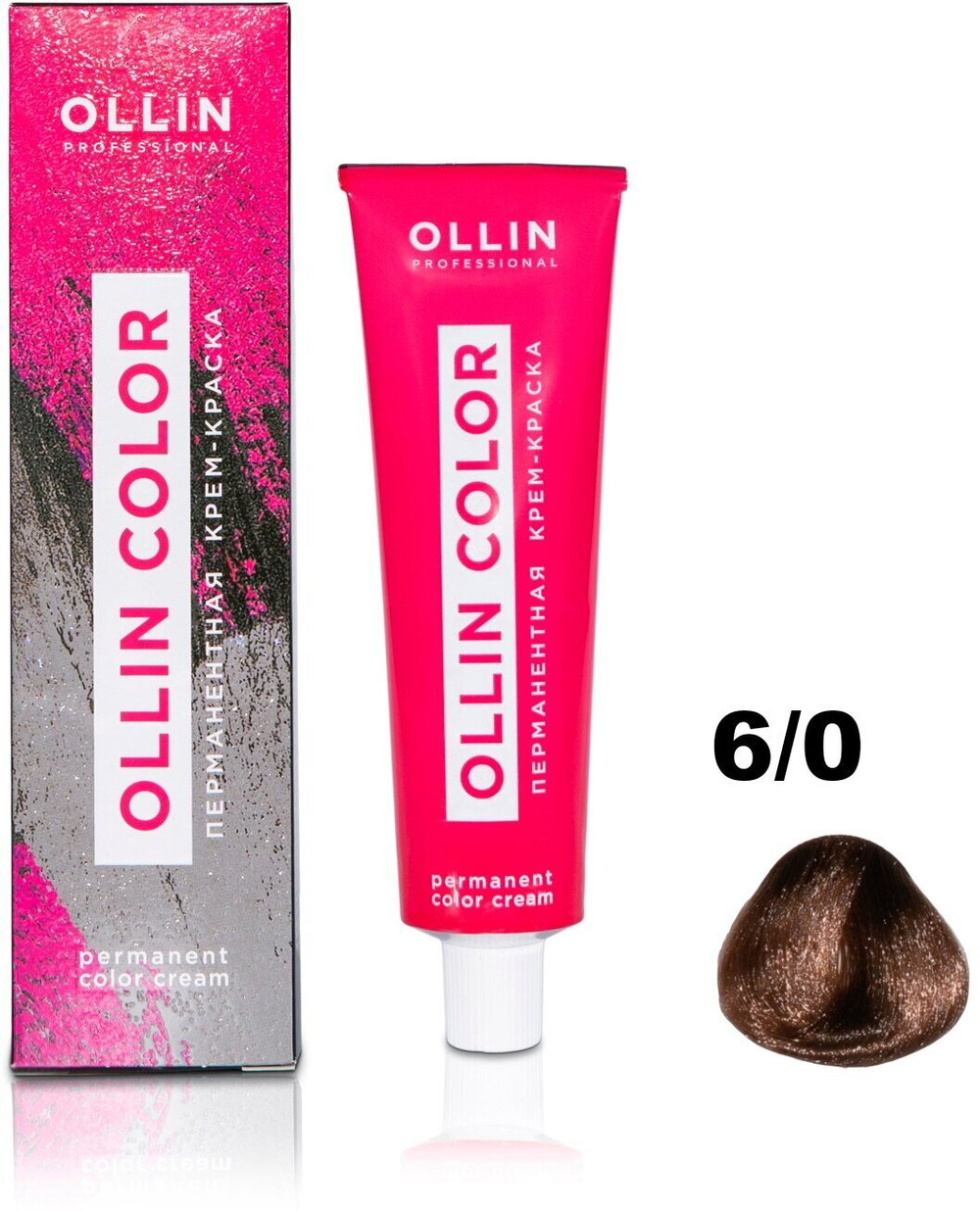 OLLIN COLOR 6/0 темно-русый 60мл Перманентная крем-краска для волос