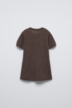 ZARA ПЛАТЬЕ ИЗ 100% ШЕРСТИ, ШОКОЛАДНЫЙ