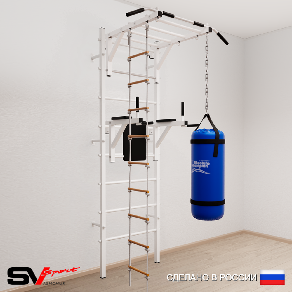 Шведская стенка Sv Sport усиленная 6423 (Турник рукоход/Брусья/Лестница/Цепь/Мешок 30кг)