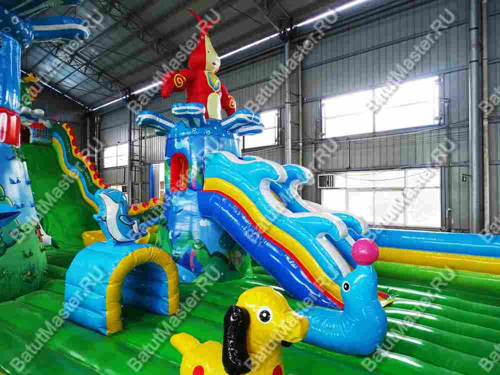 Коммерческий надувной батут "Затерянный остров 2" 20*10*7 м