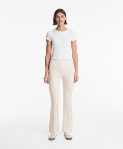 OYSHO Расклешенные брюки с эффектом неопрена, экрю