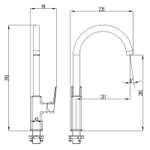 Смеситель для кухонной мойки Azario HARDCORE керамический картридж, хром (AZ-VJG568277C)