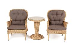 "Алиса" кофейный комплект из искусственного ротанга, цвет соломенный