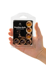 Массажное масло Secret Play Brazilian Balls шоколад 6 шт