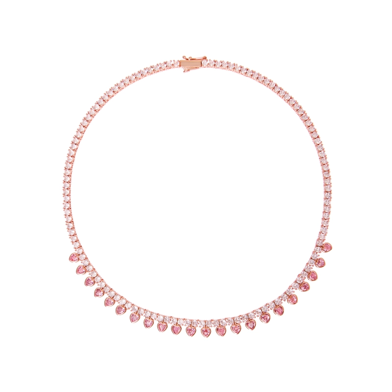 Колье Розовое Сердце Амур