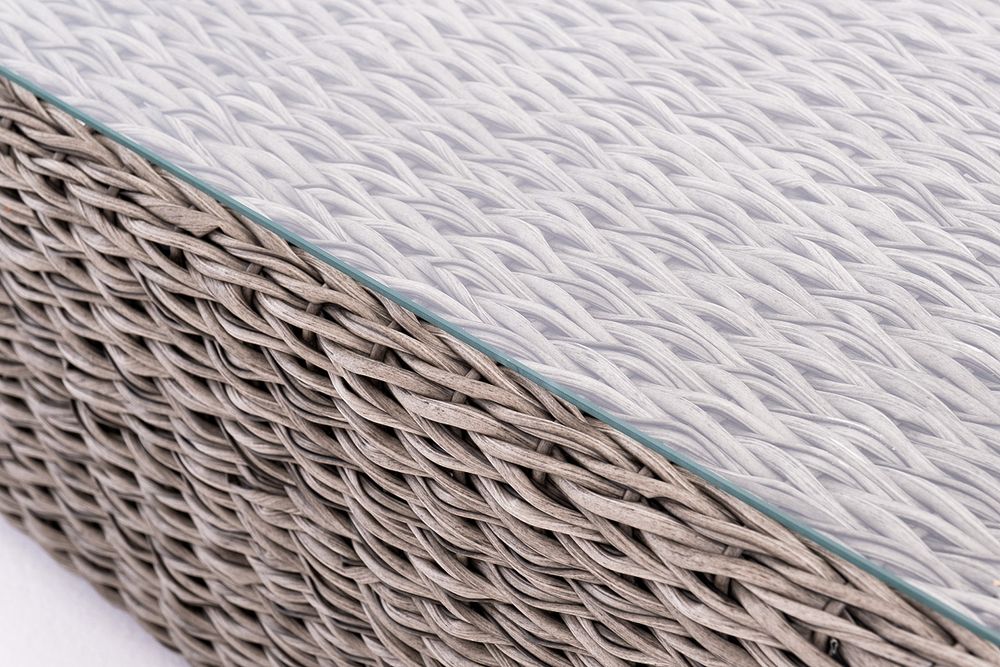 "Капучино Сингл" лаунж-зона из искусственного ротанга (гиацинт), цвет серый