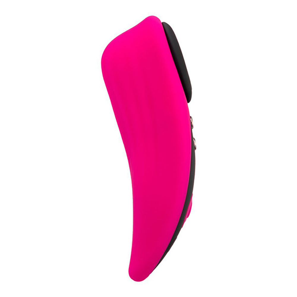 Розовый силиконовоый клиторальный стимулятор в трусики с управлением через приложение Lovense Ferri Smart Clitoral Vibrator Black-Pink LE-09