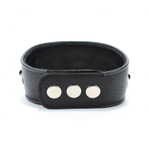 Черный кожаный ошейник с расширением впереди (Цвет: черный)