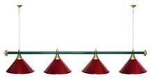 Лампа STARTBILLIARDS 4 пл. (плафоны золотые,штанга хром,фурнитура золото)