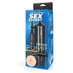 Черная вакуумная помпа с реалистичной вставкой Bior Toys Sex Expert SEM-55275