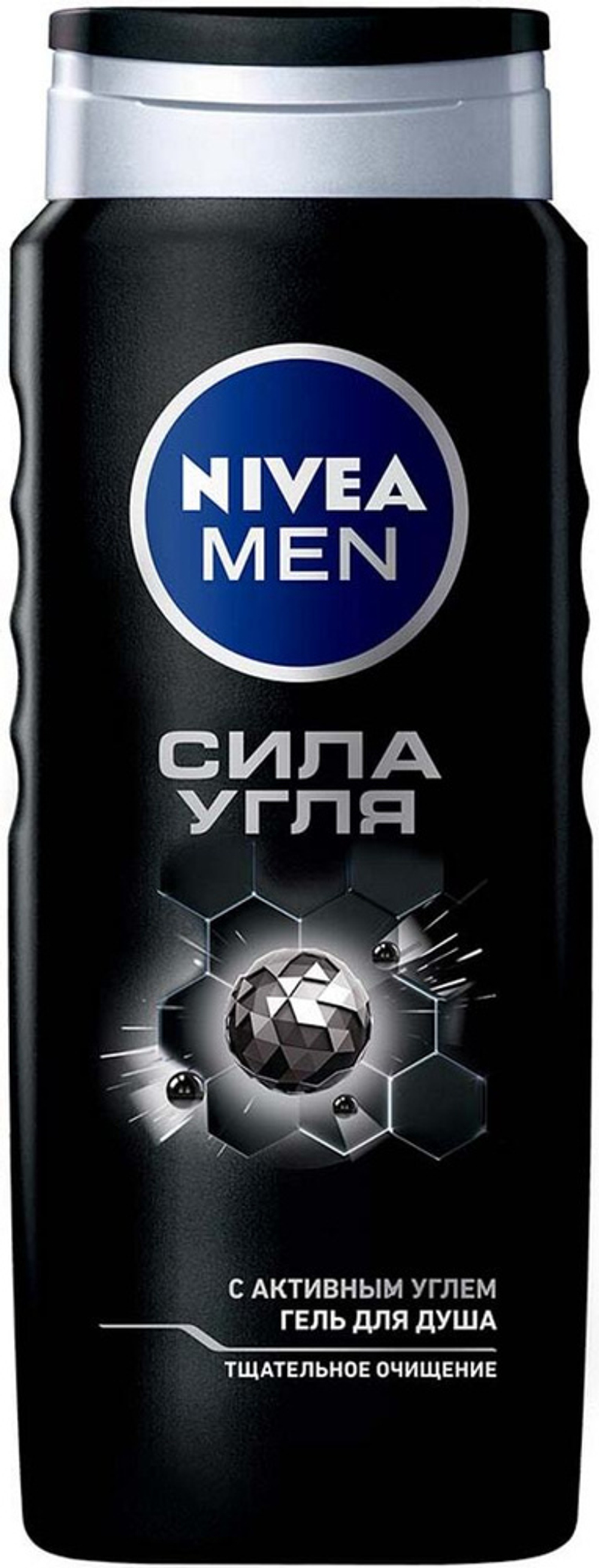 Nivea Сила угля 250мл. гель д/душа с очищ.микрочастиц. муж увлаж. д/в тип.кожи свеж