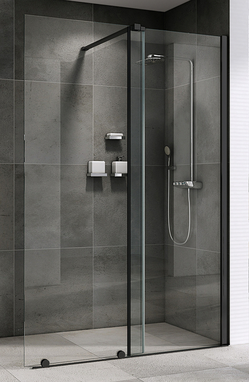 Душевая перегородка Abber Komfort 120 AG09120B профиль Черный стекло прозрачное