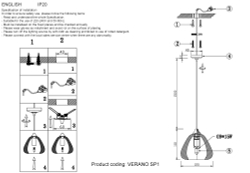 Светильник подвесной Crystal Lux VERANO SP1 SILVER