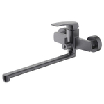 Смеситель для ванны Azario Conda керамический картридж, длинный излив, с ручным душем, шланг 150 см, графит (AZ-K1711GR)