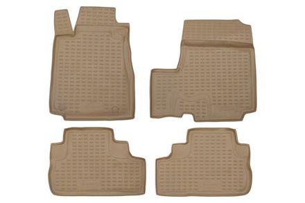 Коврики в салон HONDA CR-V III, с савб. 2007-&gt;, 4 шт. (полиуретан, бежевые)