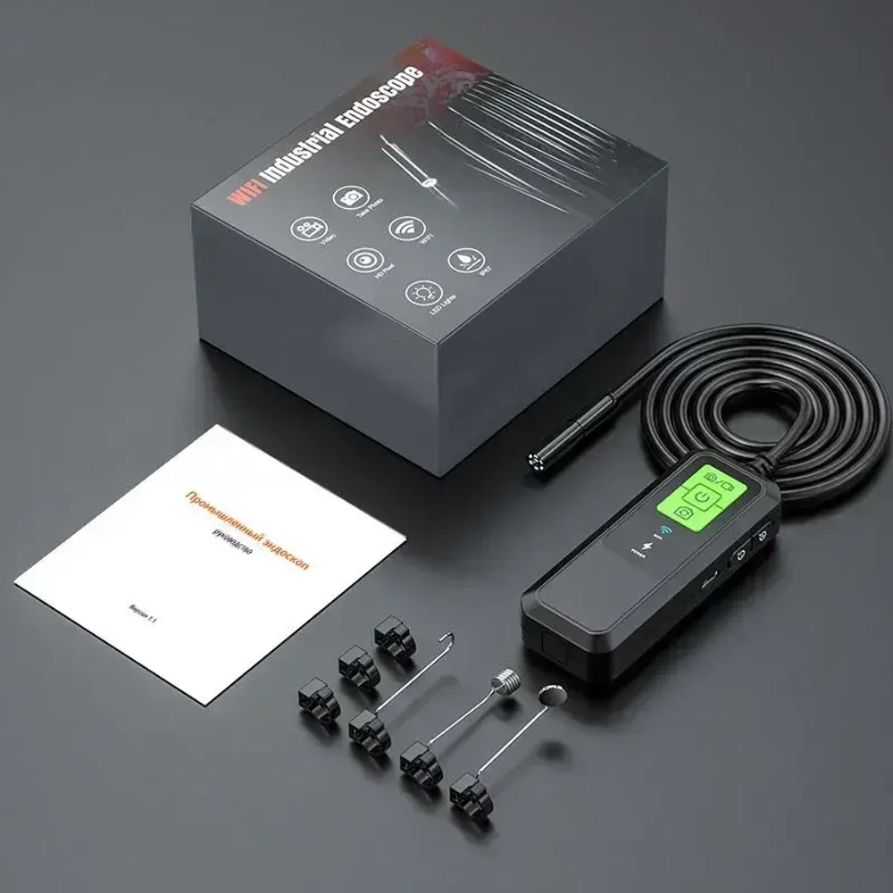 INSKAM Wi-Fi промышленный эндоскоп с 8 мм IP67 водонепроницаемая регулируемая 8 светодиодная камера для осмотра для IOS IPhone Android (5 м)