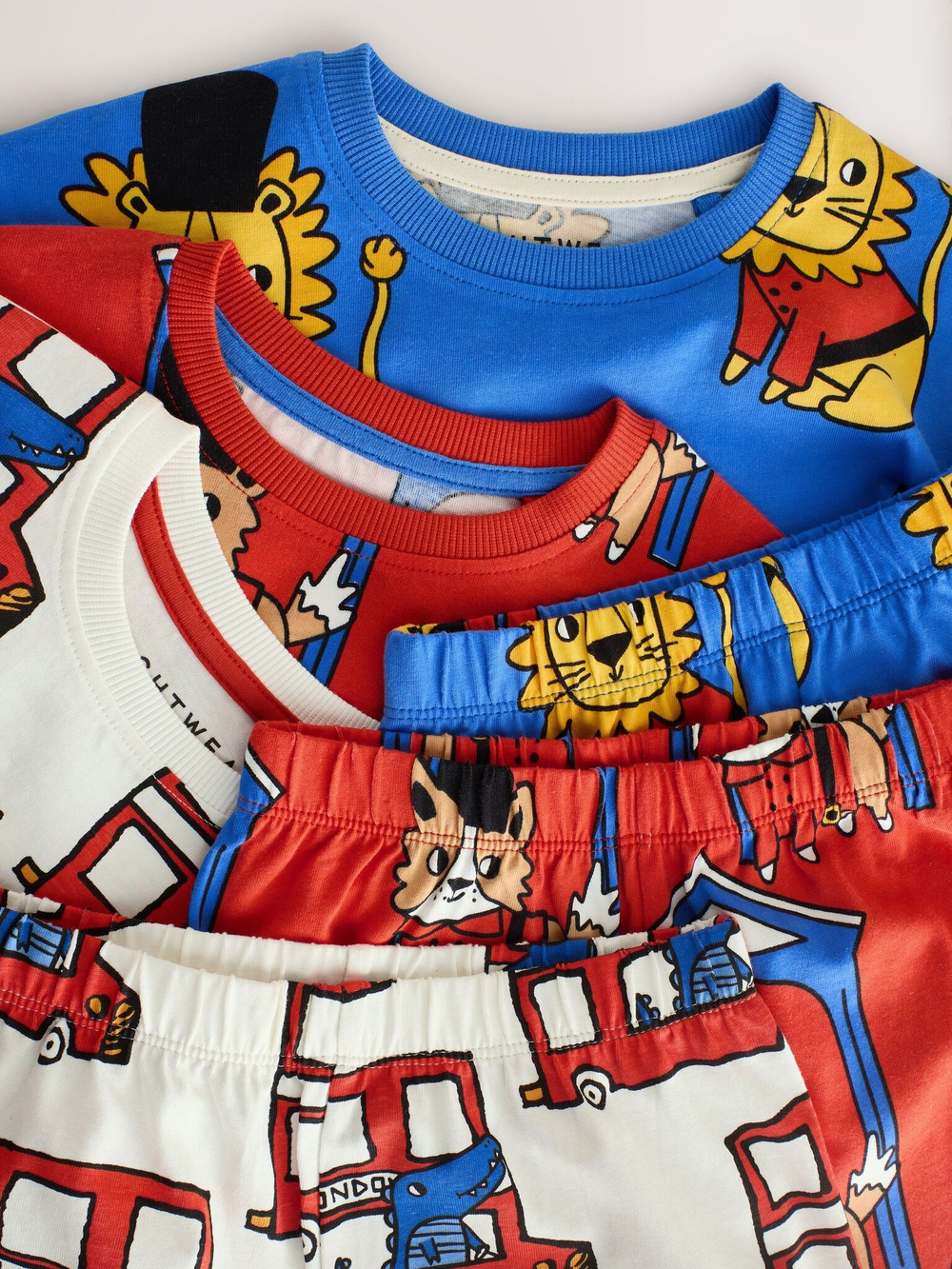 Пижама для мальчика Next AJ4-852, 3 шт., Синий, Бежевый, Красный