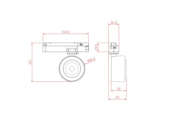 Трековый светильник Technical TR023-1-12B4K