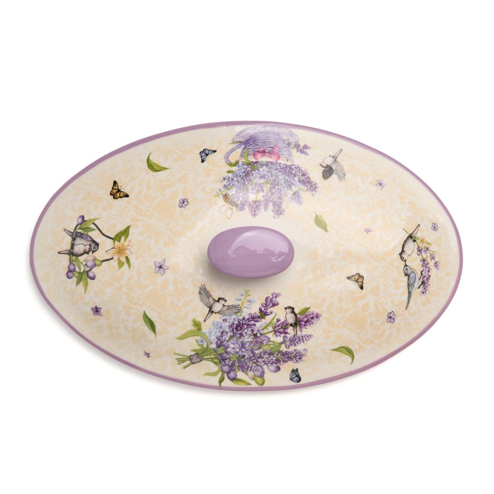 ФОРМА ДЛЯ ЗАПЕКАНИЯ С КРЫШКОЙ AGNESS "ЛАВАНДА" ОВАЛЬНАЯ 3,2 Л 37,5Х22Х15,5СМ