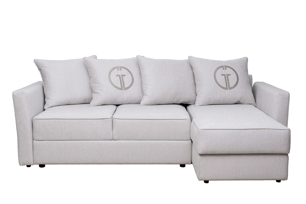 Диван Garda Decor Сорренто (Sorrento) 230 с канапе трехмест.раскл (Еврокнижка) Koza3803-SVSER+Nev83 230*156*90 см