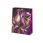 Пакет подарочный бумажный Alingar, (М) 18х24х8,5 см, вертикальный, "Золотые розы", мат. ламинация, тиснение, ассорти