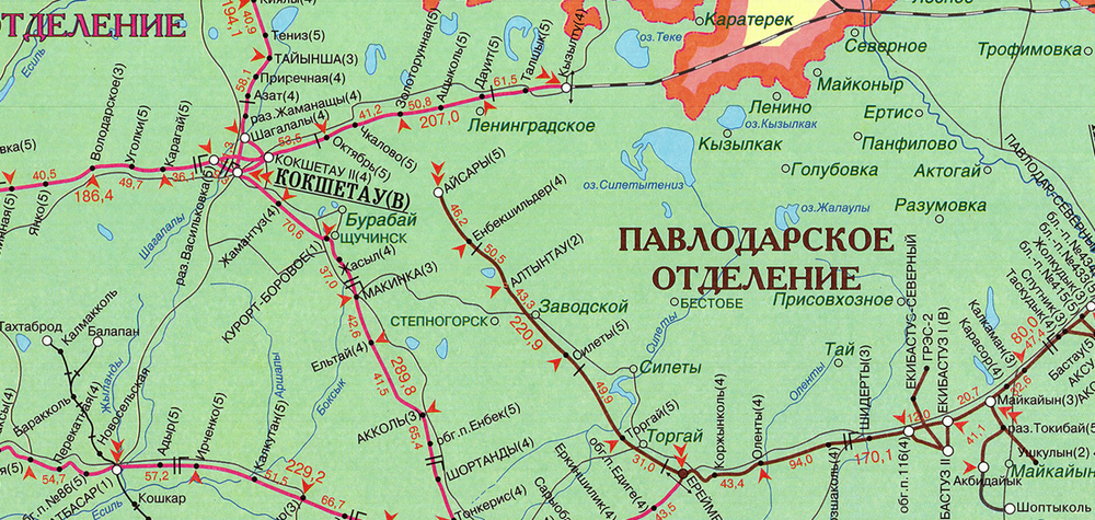 Железные дороги Казахстана , размер 1,5 х 2,1 м, 2025 год