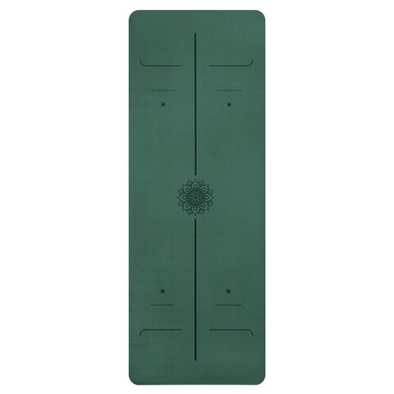 ULTRAцепкий 100% каучуковый коврик для йоги Simple Mandala Dark Green 185*68*0,5 см