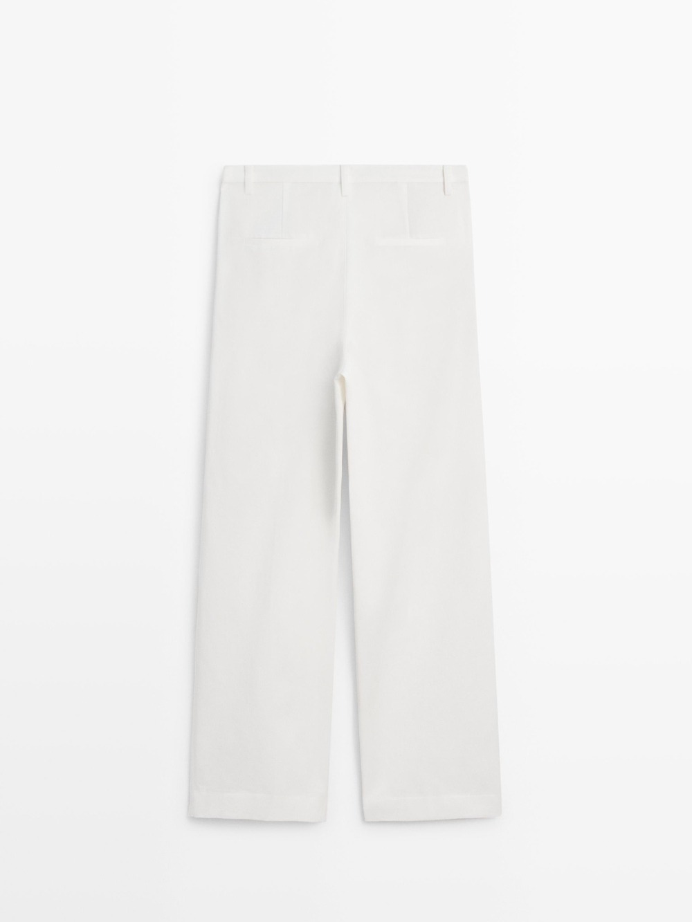 Massimo Dutti Хлопковые брюки с вытачками, белый