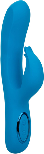 Голубой вибратор-кролик Flutter G - 22,7 см. (Цвет: голубой)