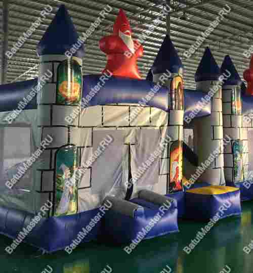 Коммерческий надувной батут "Замок Мерлина", размер 4*4*4 м