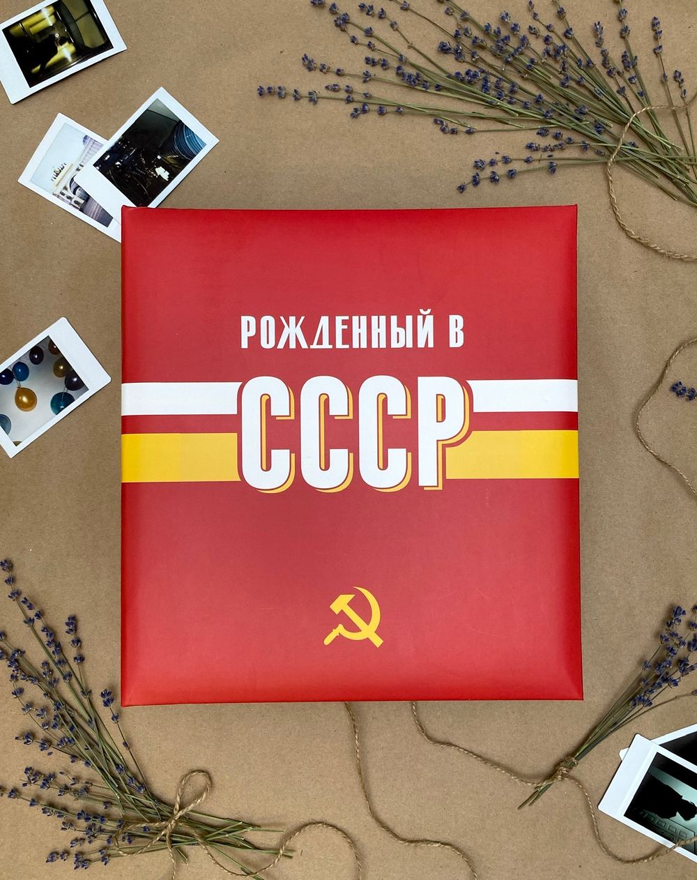 Фотоальбом на 50 магнитных листов 23х28 см, кольца USSR time СССР