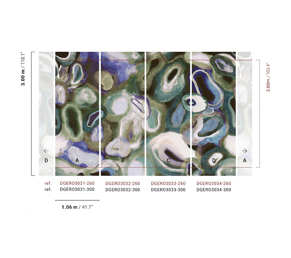 Панно Khroma Erosion Acharius Aqua DGERO3041-3044