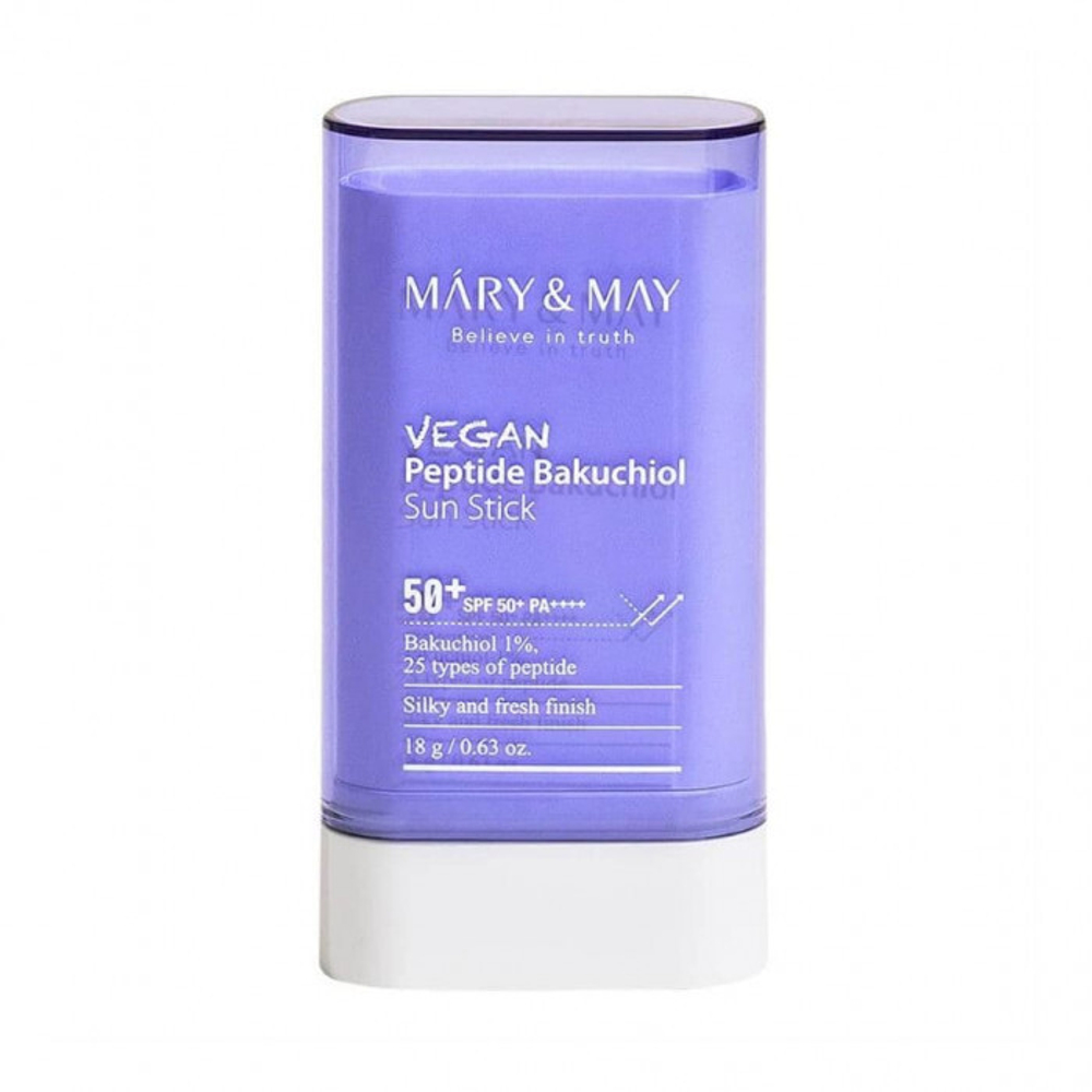 Mary&May Vegan Peptide Bakuchiol Sun Stick SPF50+ PA++++ антивозрастной солнцезащитный стик с пептидами